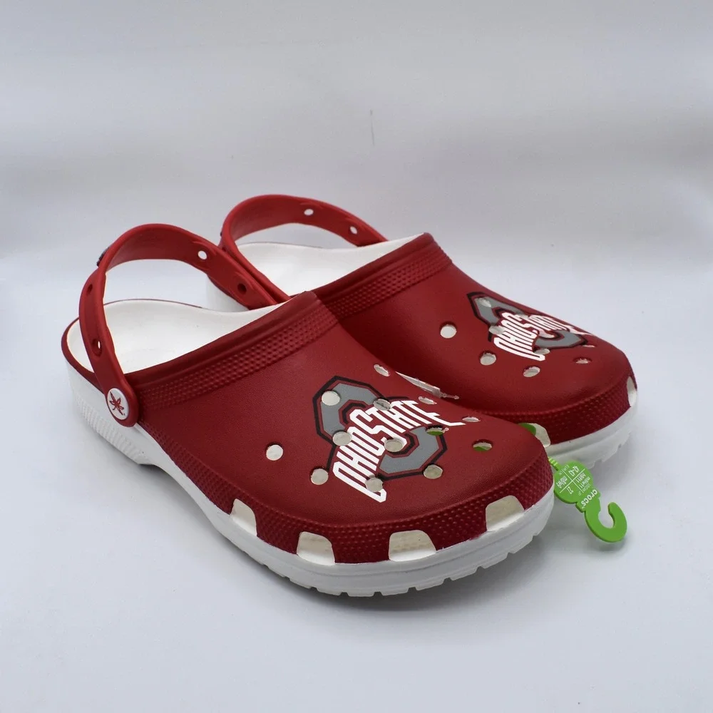 Crocs Ohio State Buckeyes Classic Clog Unisex M9/W11 Red White NWT 209606-100